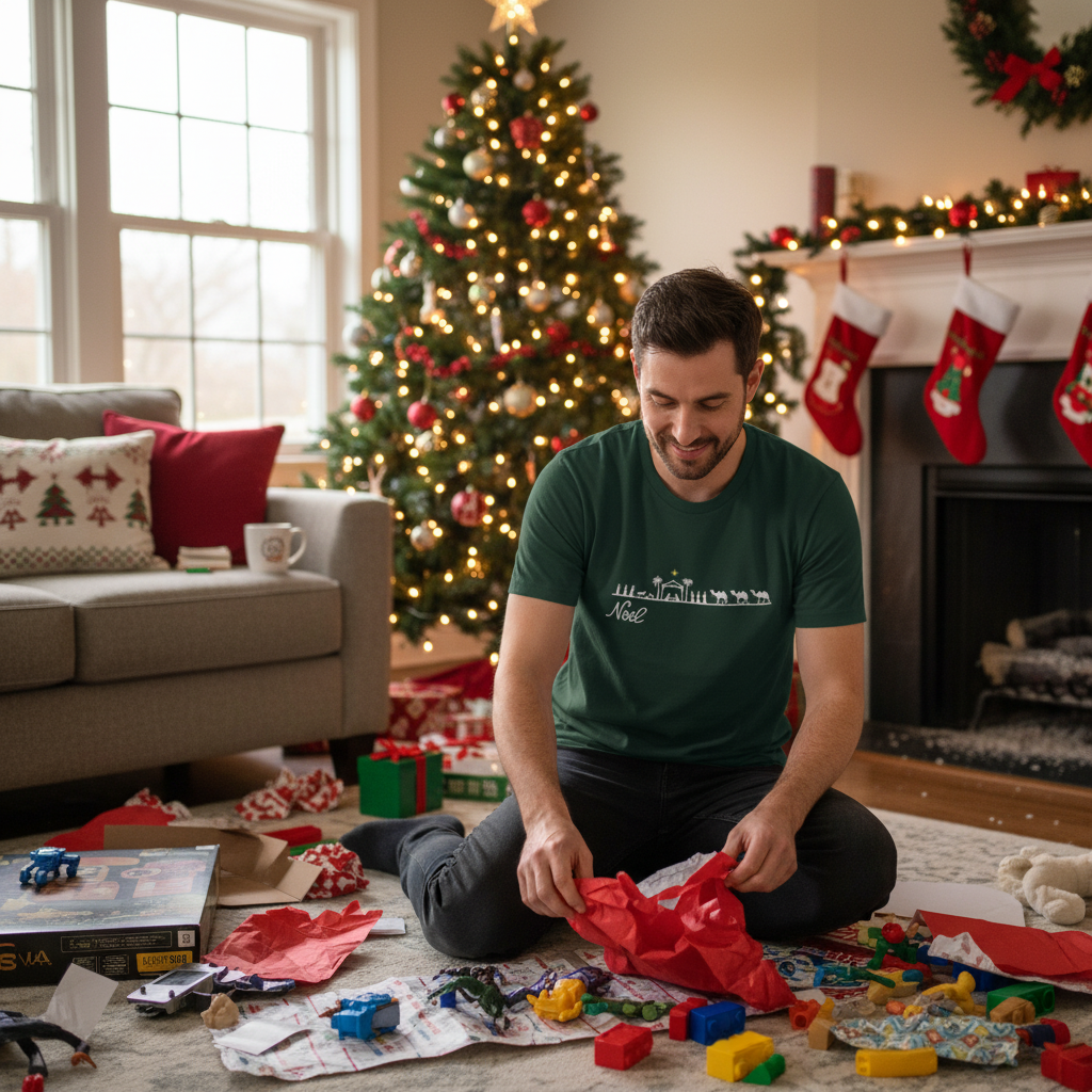 Noel Nativity T-Shirt — Minimal Three Wise Men Christmas Tee