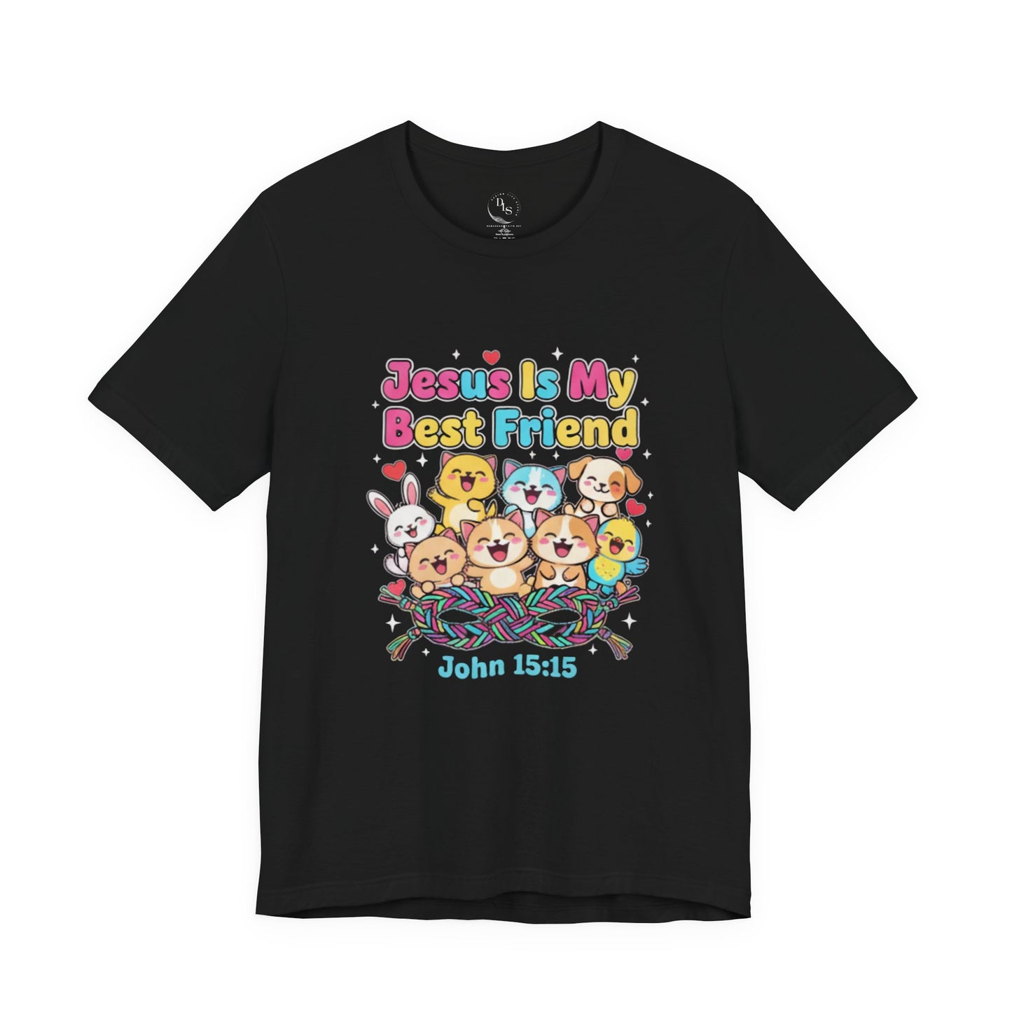 Jesus Is My Best Friend Kids T-Shirt — John 15:15 Cute Animal Faith Tee