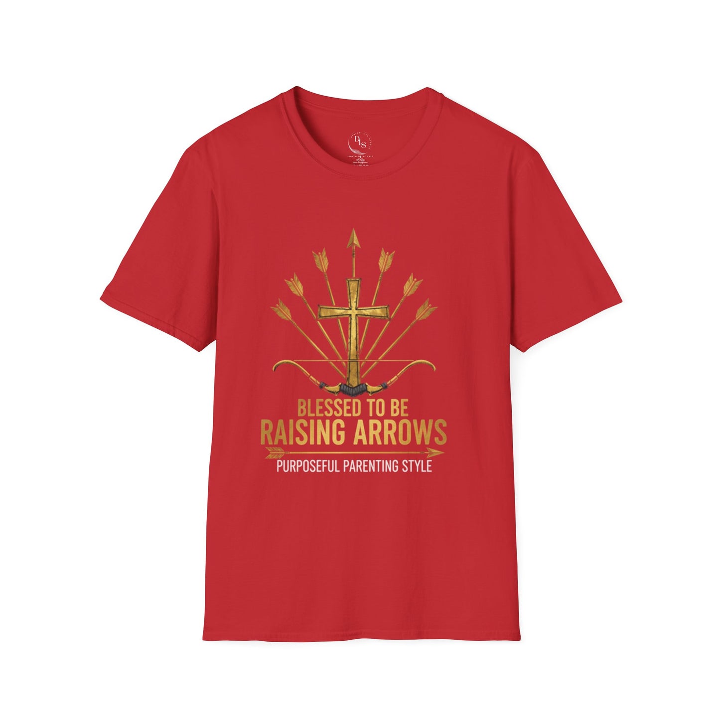 Christian T-Shirt — Blessed & Raising Arrows Cross Graphic