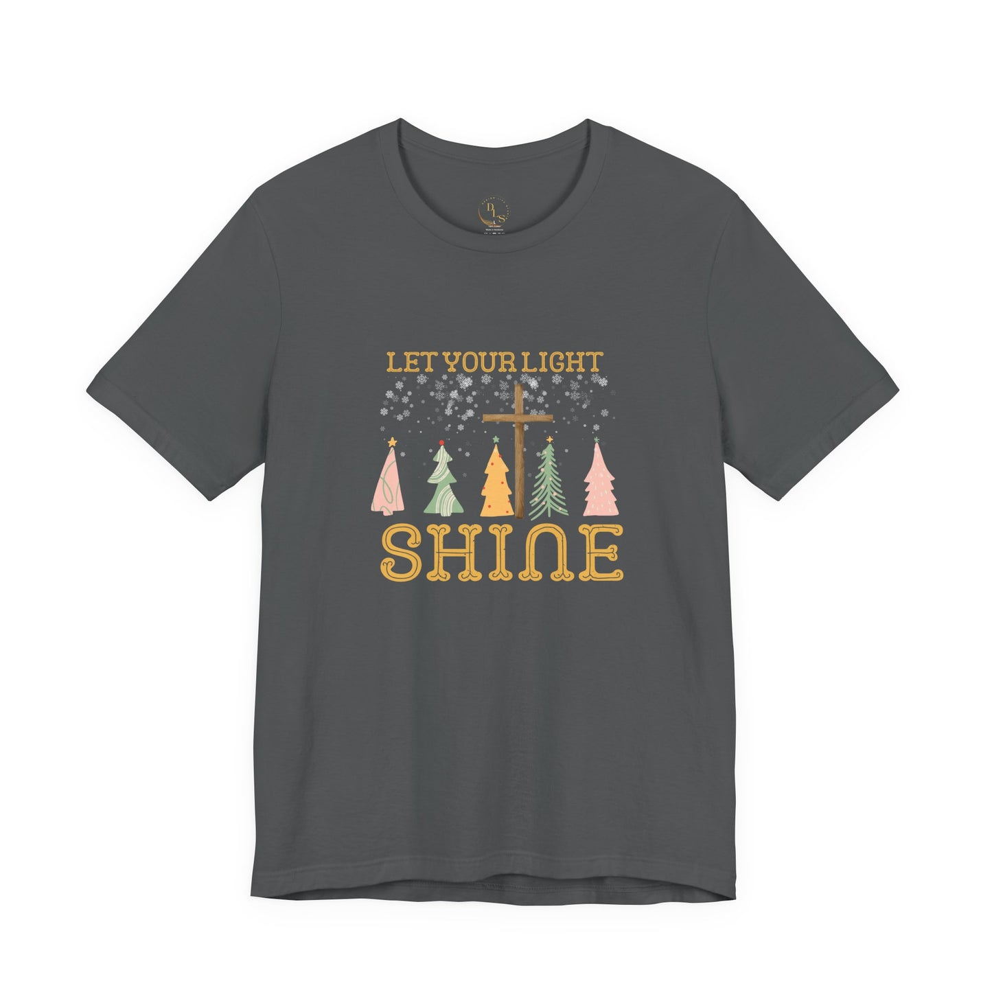 Let Your Light Shine Christmas Tee — Holiday Faith Tree Graphic T-Shirt