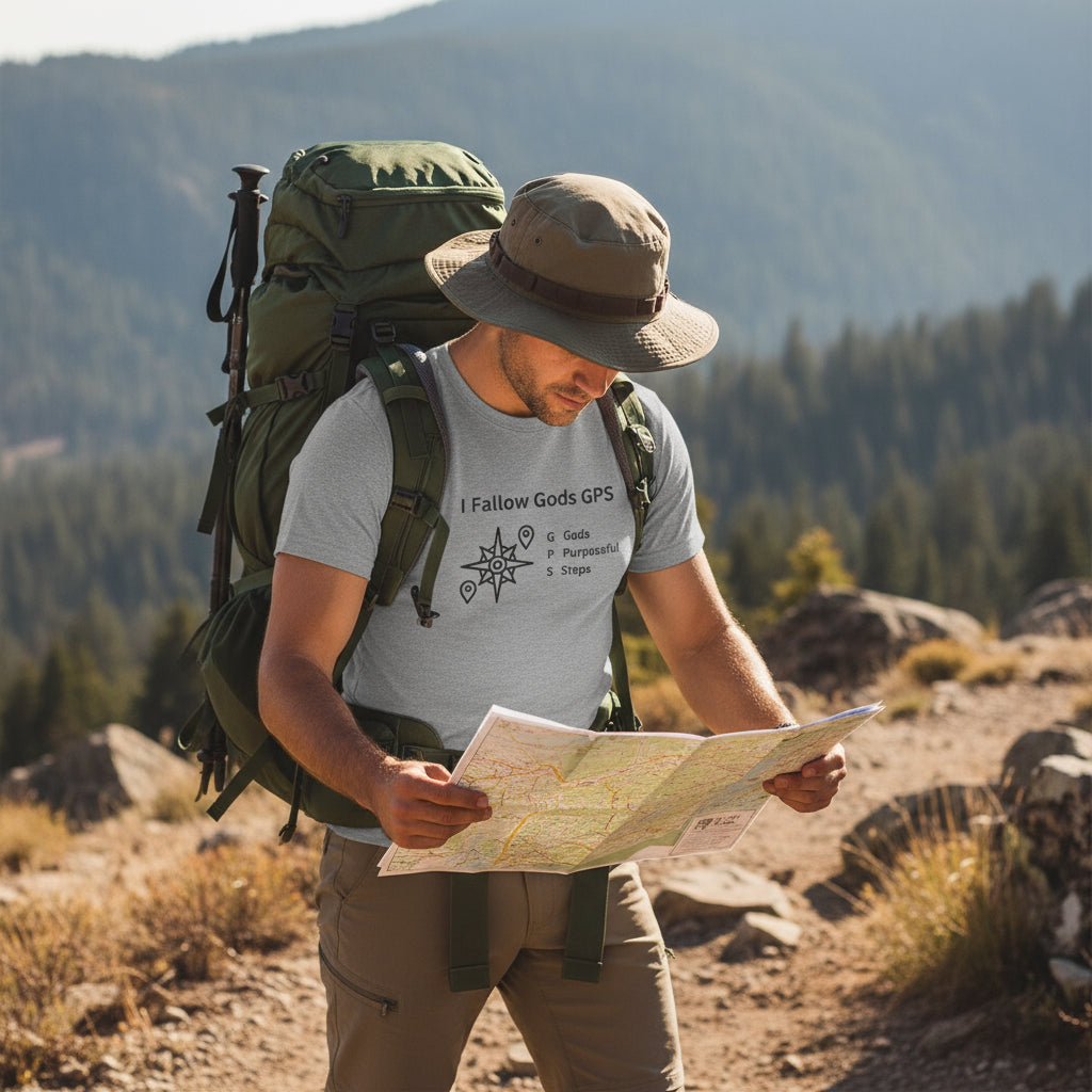 I Follow Gods GPS , Faith Shirt, Christian T-Shirt, Inspirational Gift, Casual Wear, Biblical Encouragement