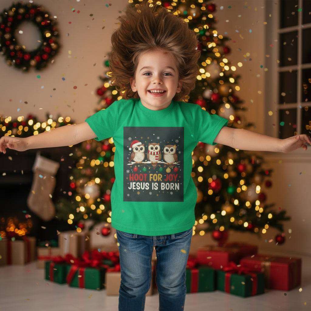 Hoot for Not Jesus is Born - Christmas Owl Graphic Tee - Hoot for Joy Jesus is Born