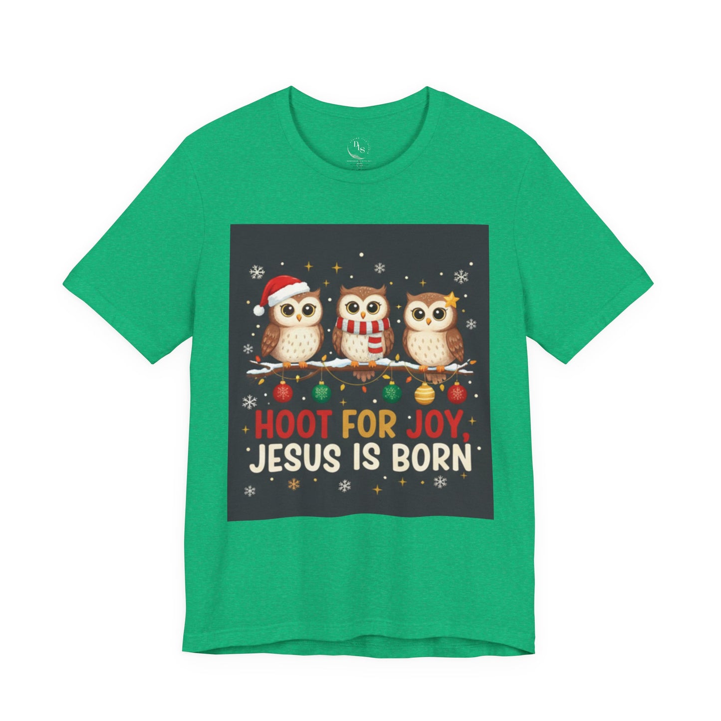 Hoot for Not Jesus is Born - Christmas Owl Graphic Tee - Hoot for Joy Jesus is Born