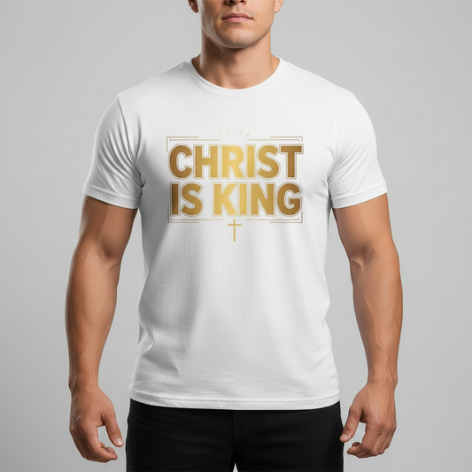 Christ Is King T-Shirt — Gold Foil Christian Faith Tee