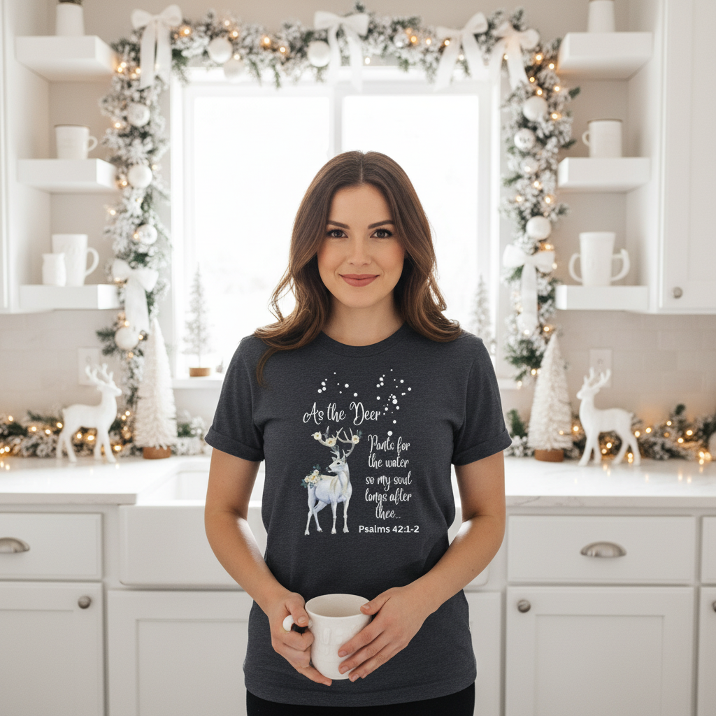 As the deer pants for water so my soul longs after you.  Jersey Short Sleeve Tee