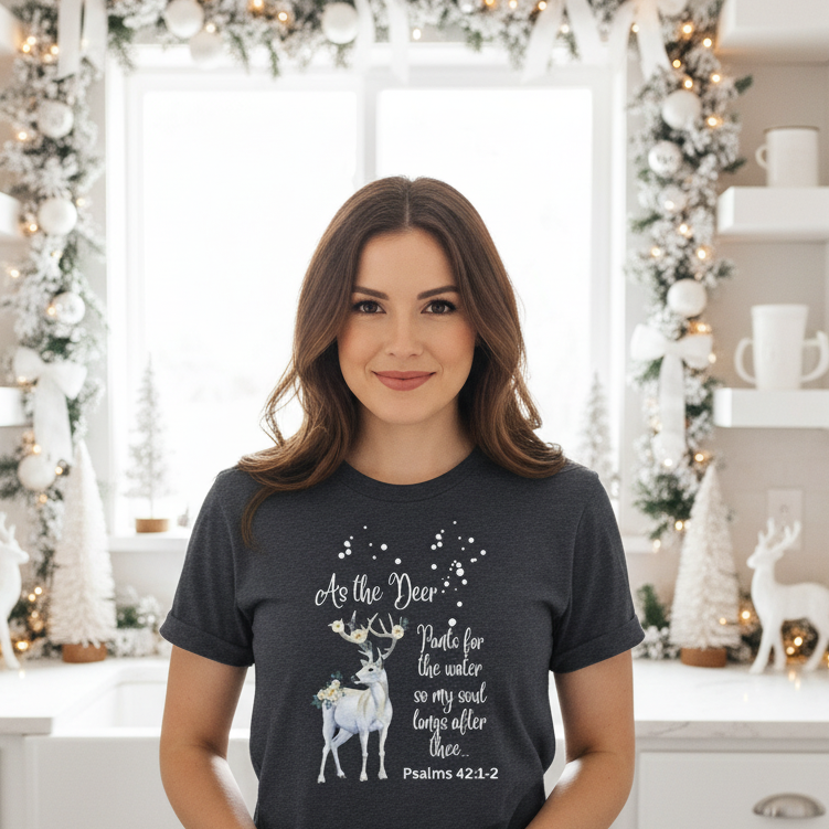 As the deer pants for water so my soul longs after you.  Jersey Short Sleeve Tee