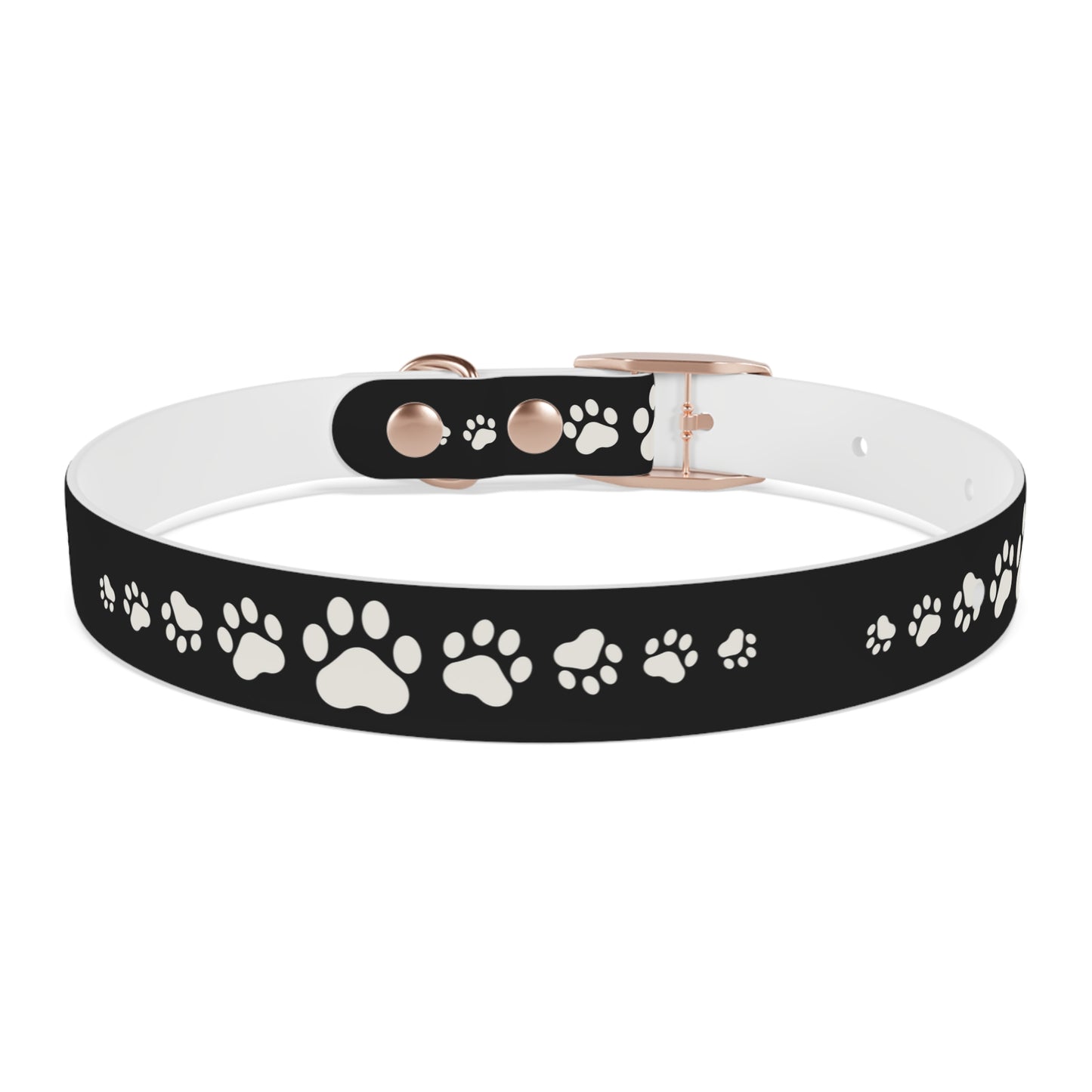 Red Paw Print Dog Collar — Durable Adjustable Pet Collar for Small & Medium Dogs