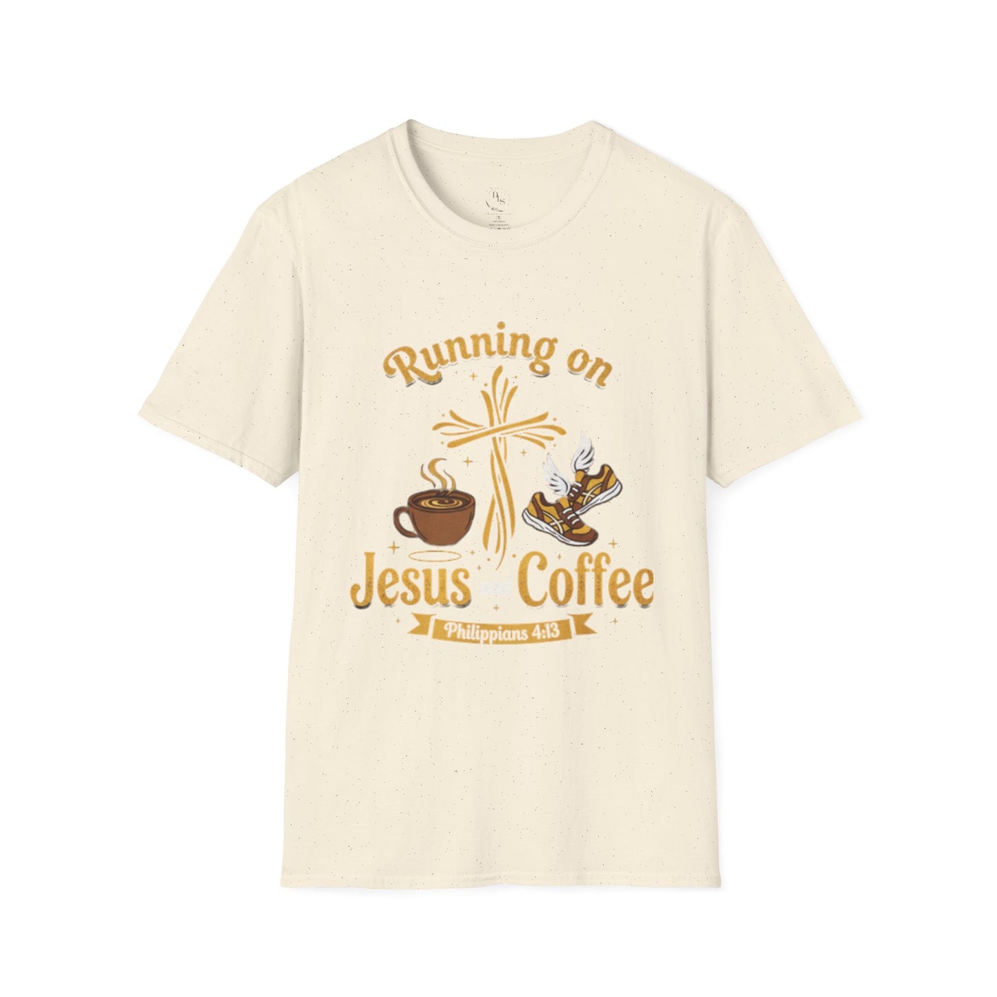 Running on Jesus & Coffee T-Shirt — Christian Faith Coffee Tee