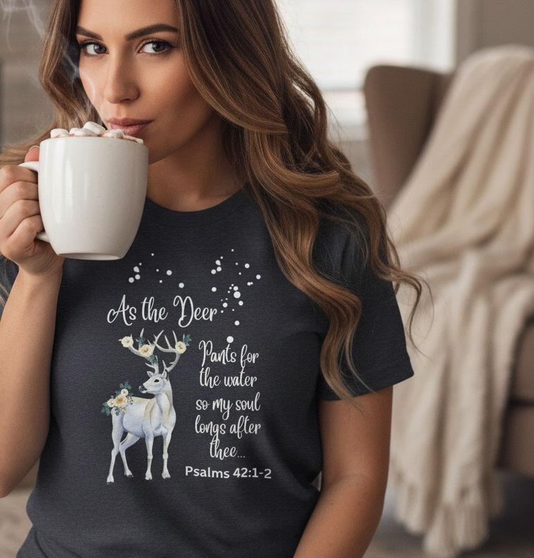 As the deer pants for water so my soul longs after you.  Jersey Short Sleeve Tee