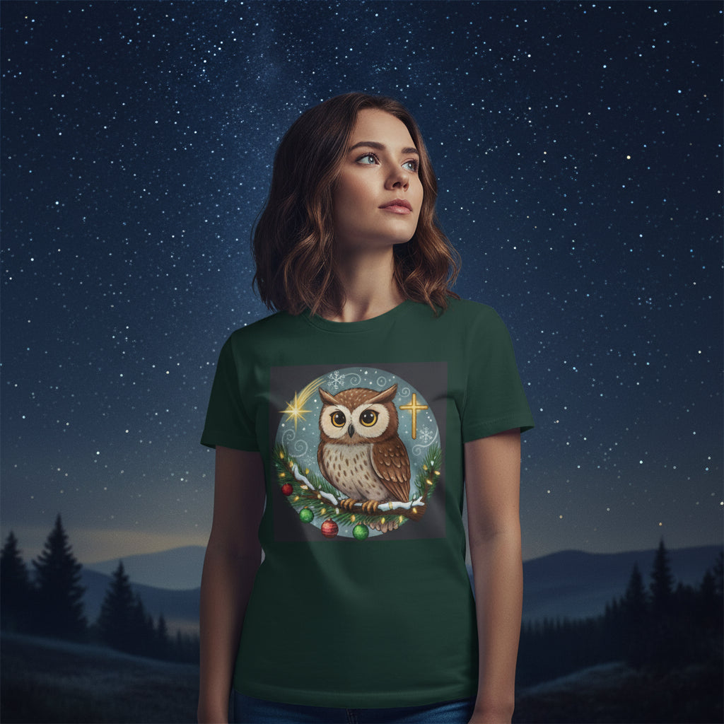 Inspirational Owl Graphic Tee - Psalm 91:4