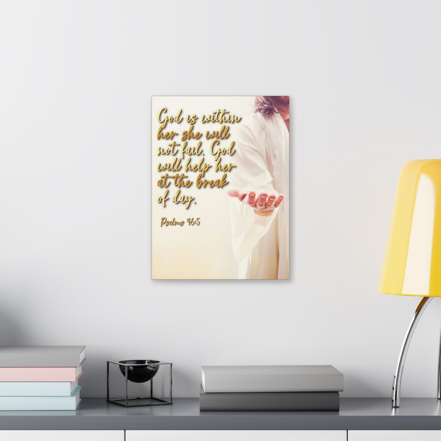 Psalm 46:5 Canvas Wall Art - Inspirational Christian Scripture Print