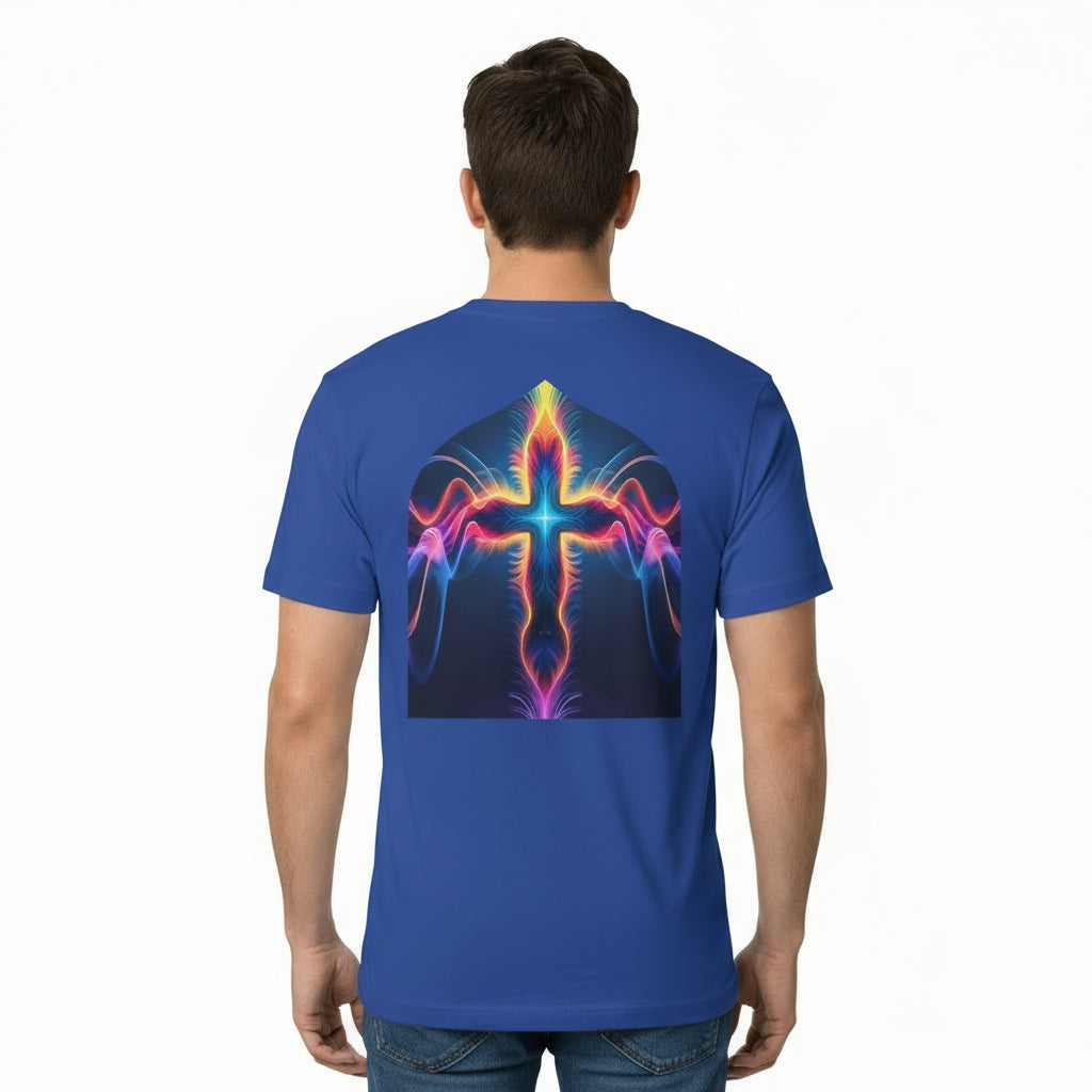 Wired for Worship.  Electric Cross Graphic Tee - Unisex Jersey Short Sleeve Shirt