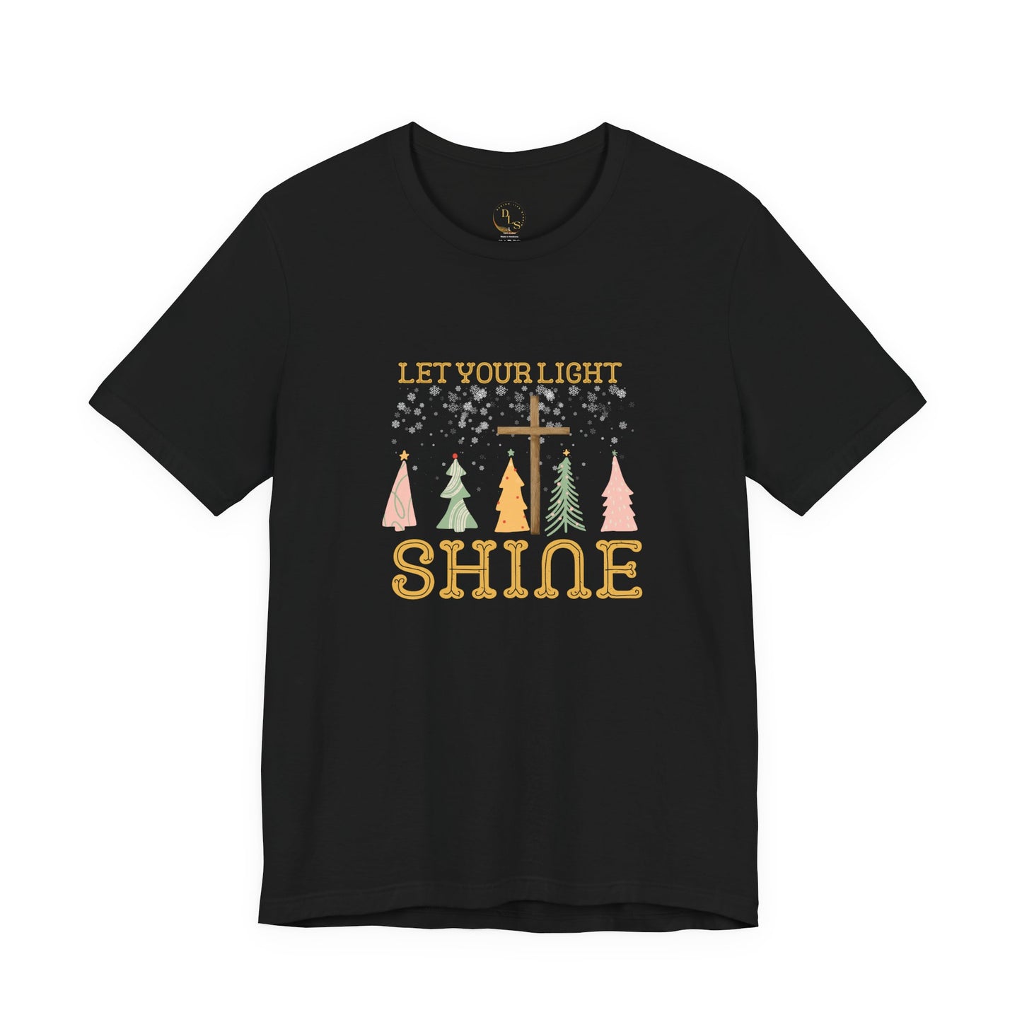 Let Your Light Shine Christmas Tee — Holiday Faith Tree Graphic T-Shirt