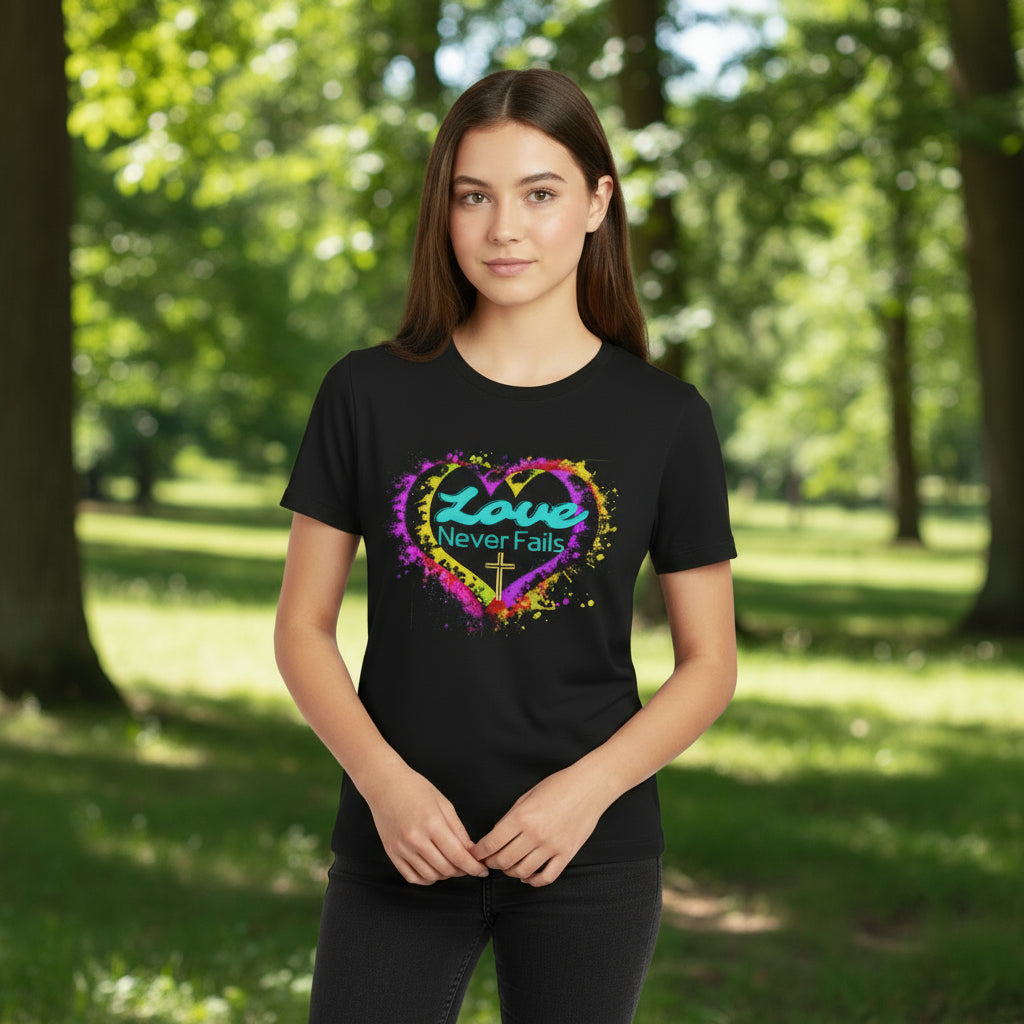 Love Never Fails Jersey Short Sleeve Tee