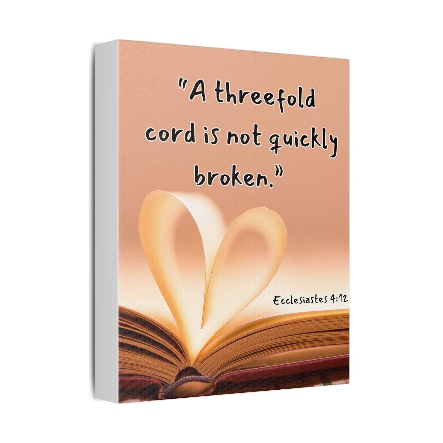 Ecclesiastes 4:12 Canvas - “A Threefold Cord Is Not Quickly Broken” Inspirational Wall Art
