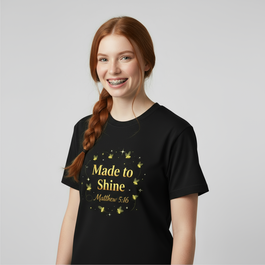 Made to Shine Tee — Inspirational Floral Graphic T-Shirt