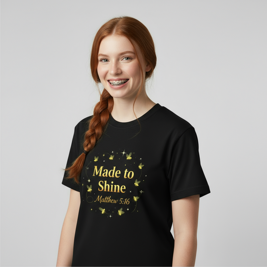 Made to Shine Tee — Inspirational Floral Graphic T-Shirt