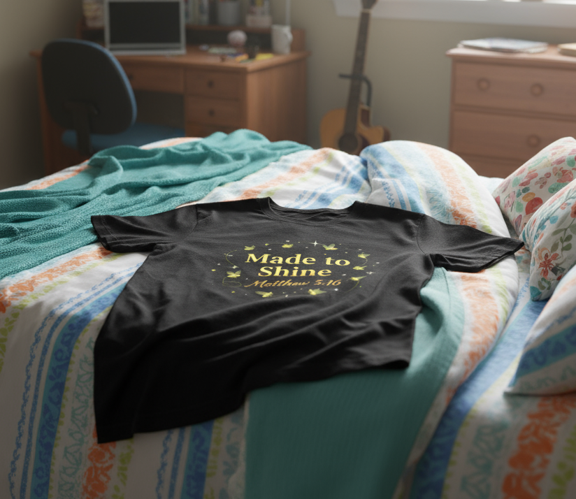 Made to Shine Tee — Inspirational Floral Graphic T-Shirt