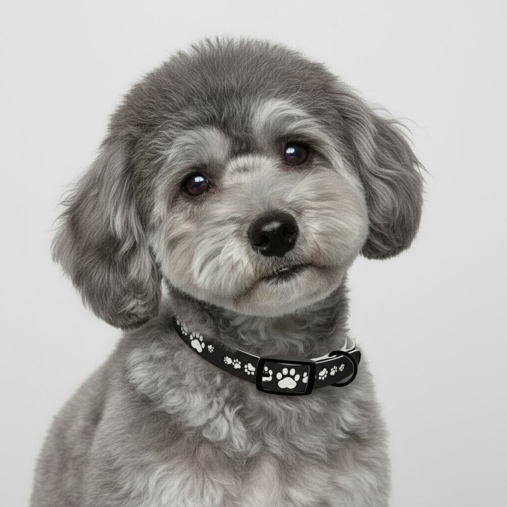 Red Paw Print Dog Collar — Durable Adjustable Pet Collar for Small & Medium Dogs