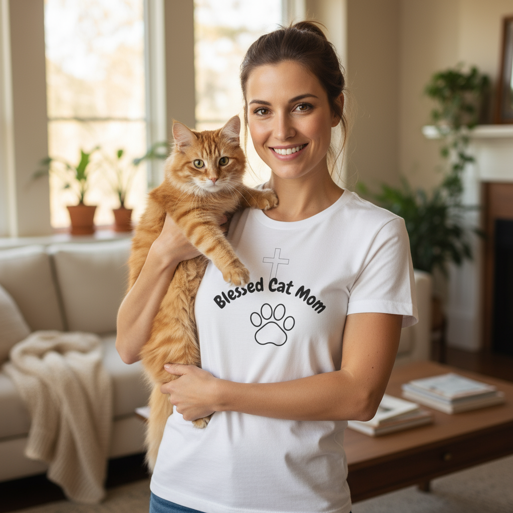Blessed Cat Mom -  Jersey Short Sleeve Tee