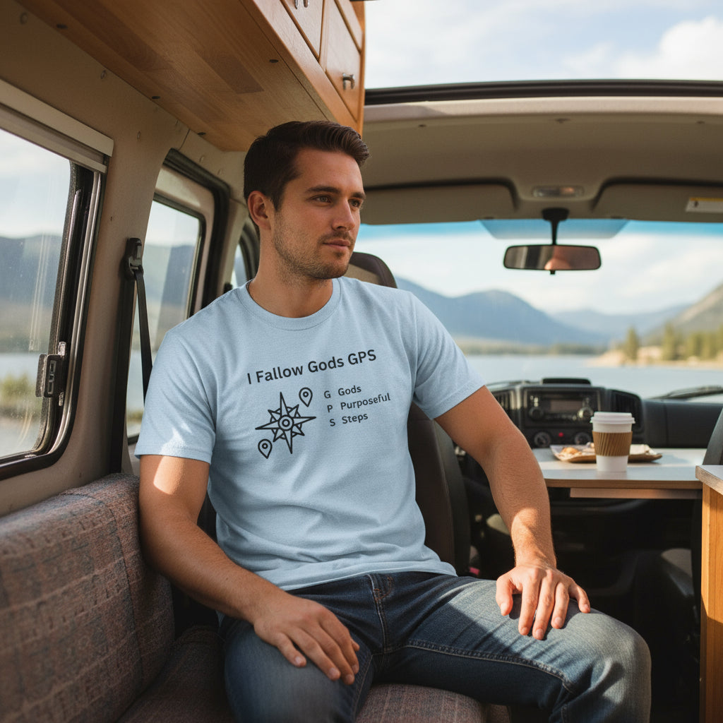 I Follow Gods GPS , Faith Shirt, Christian T-Shirt, Inspirational Gift, Casual Wear, Biblical Encouragement