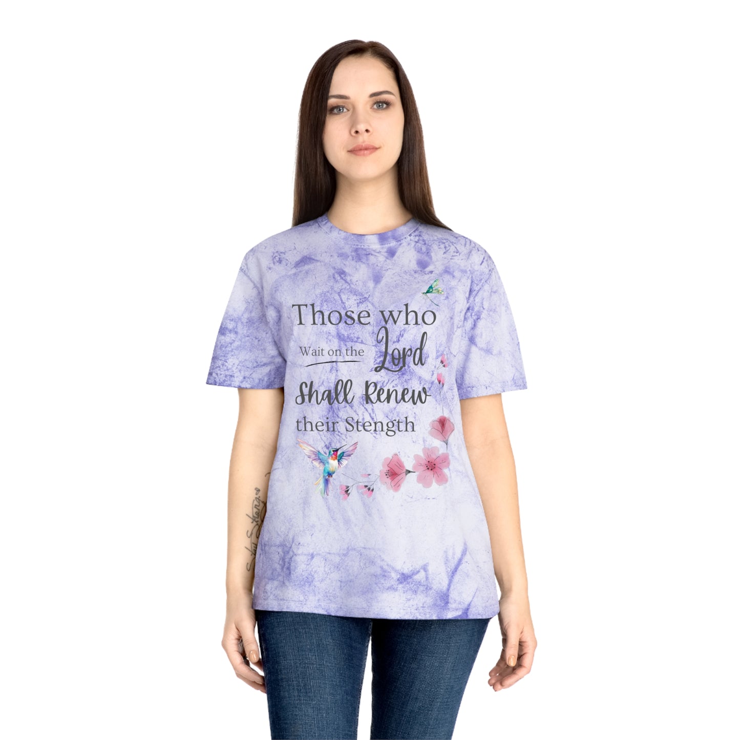 Inspirational Color Blast T-Shirt - "Those Who Wait on the Lord Shall Renew Their Strength"