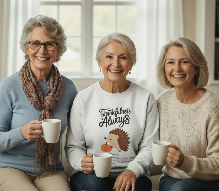 Thankfulness Always Hedgehog Long Sleeve Tee, Autumn Apparel, Thanksgiving Shirt, Cute Hedgehog Gift, Fall Fashion, Unisex Tee