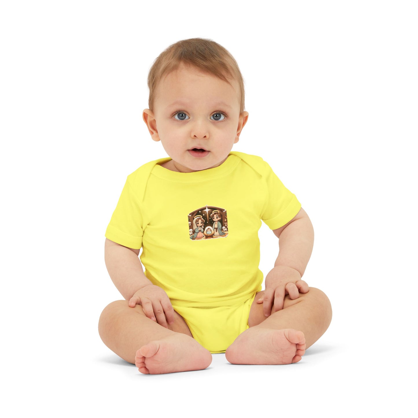 Infant Onesie with Nativity Scene – Baby Christmas Bodysuit