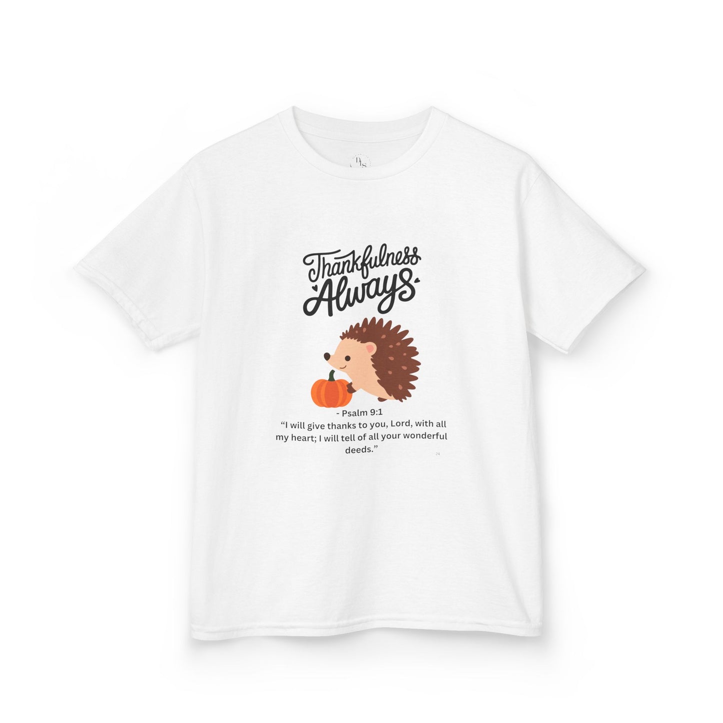 Thankfulness Hedgehog Kids Tee, Cute Animal T-Shirt, Kids Gratitude Shirt, Fall Apparel, Thanksgiving Gift for Children