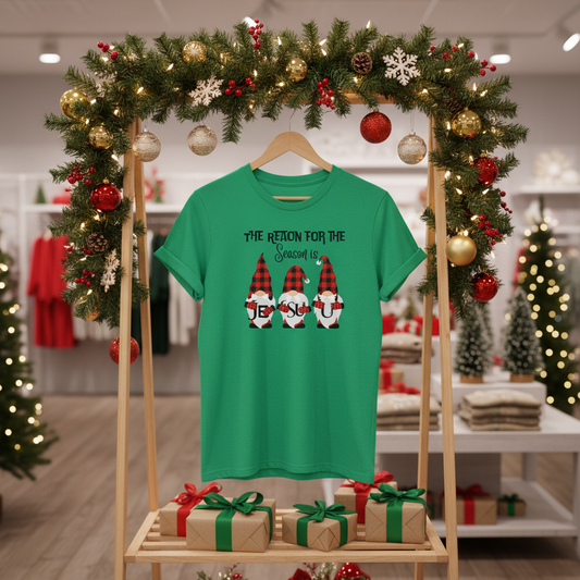 Gnome-themed Holiday Tee, Unisex Jersey Short Sleeve T-Shirt, Perfect for Christmas, Family Gatherings, Holiday Parties, Gift for Him/Her