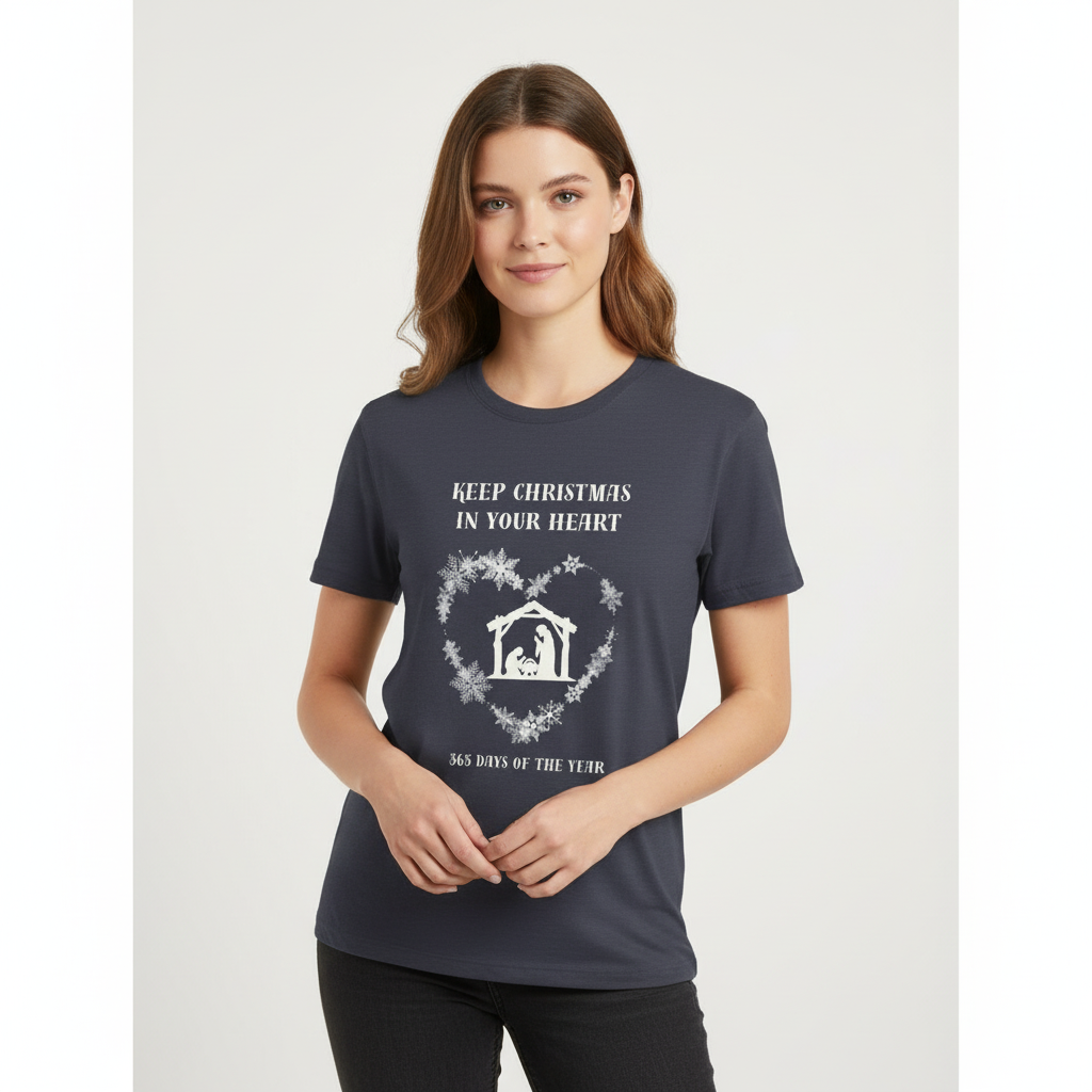 Keep Christmas in your Heart 365 Days a Year.  Jersey Short Sleeve Tee