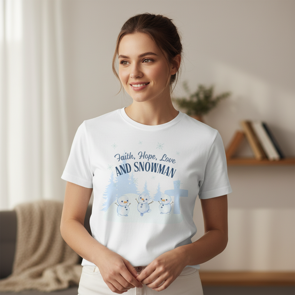 Faith, Hope, Love Snowman Tee
