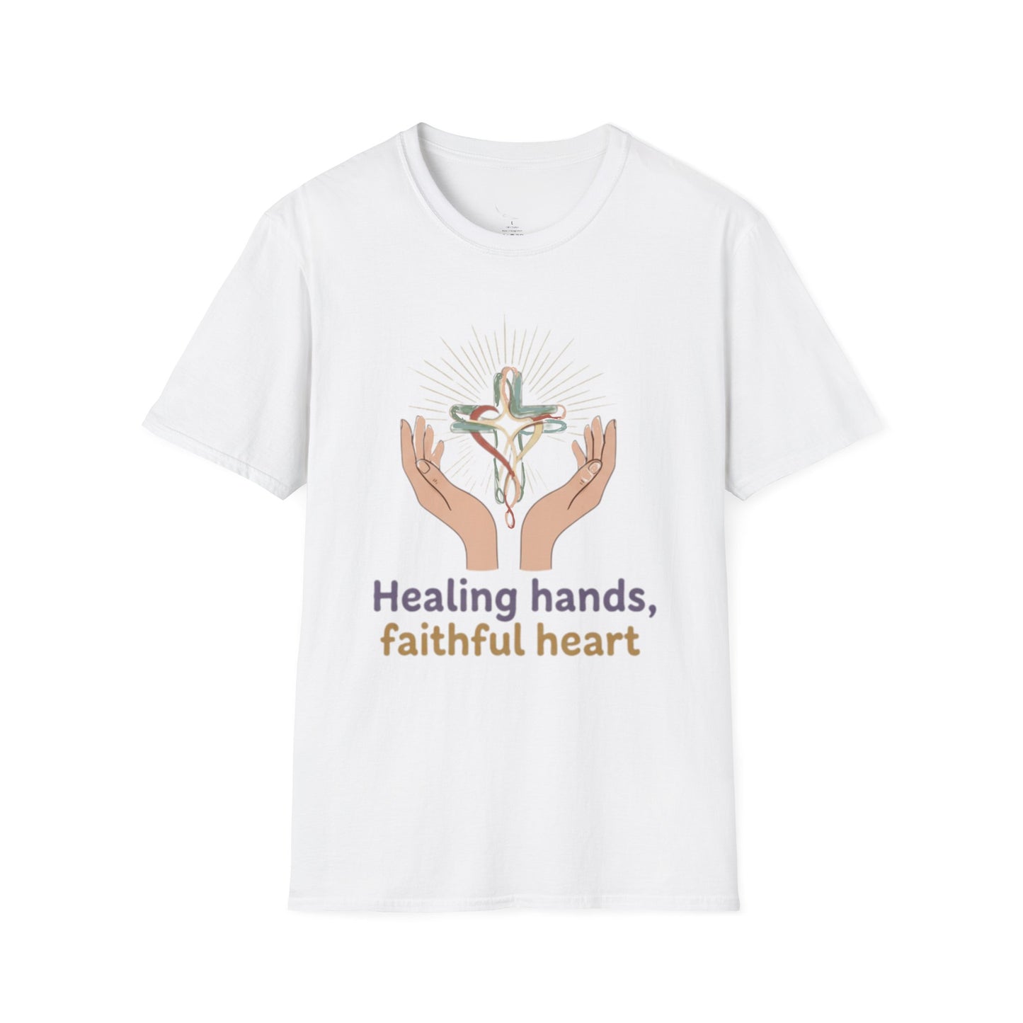 Healing Hands T-Shirt — “Healing hands, faithful heart” Christian Medical Gift