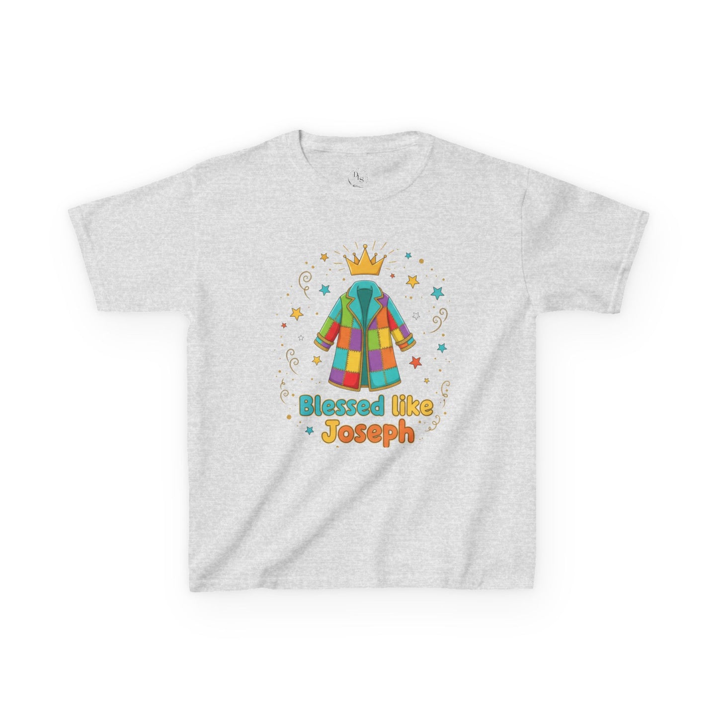 Kids Tee — 'Blessed like Joseph' Colorful Coat Kids Shirt (Religious Easter Nativity Gift)