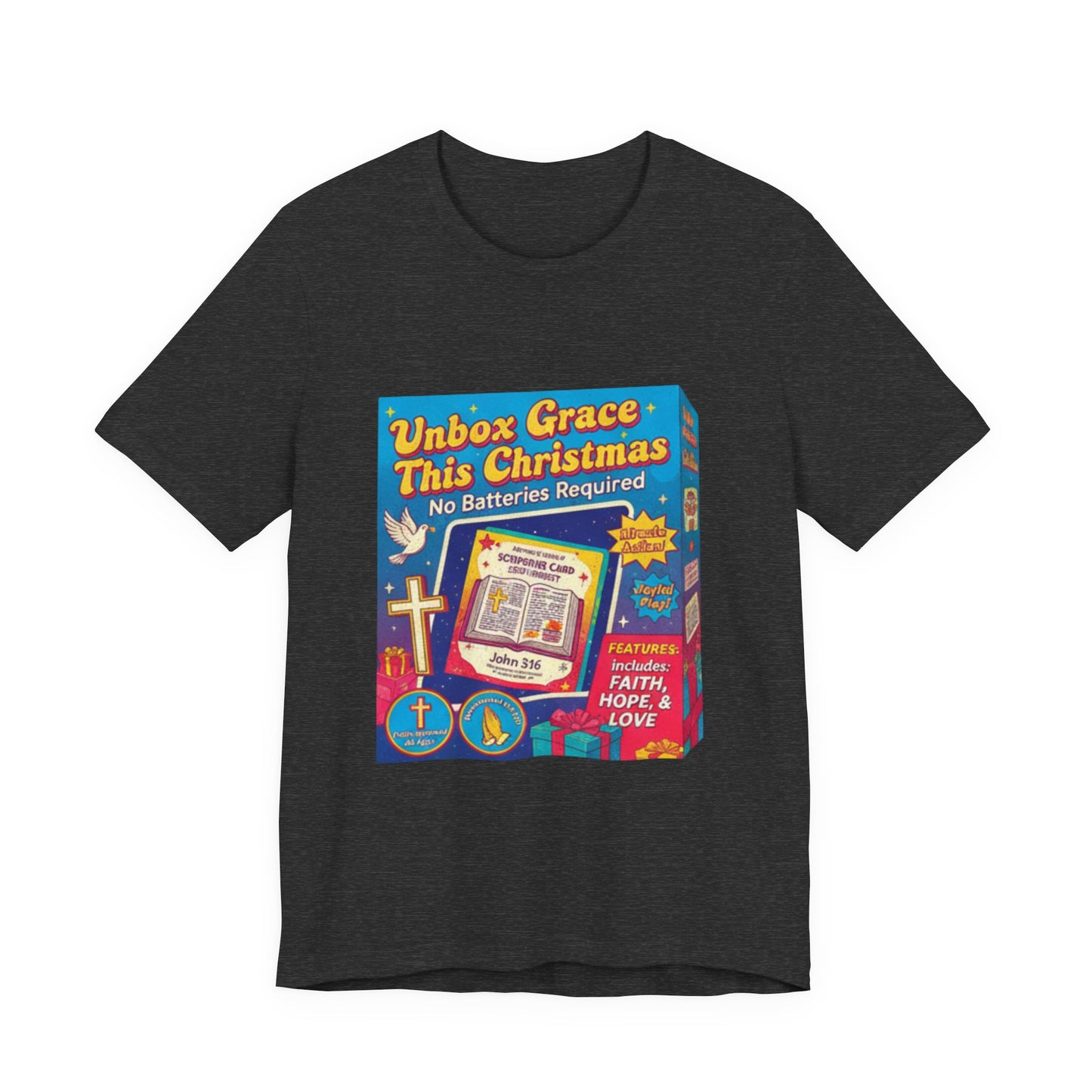 Christmas Faith Tee — “Unbox Grace This Christmas” Graphic T-Shirt