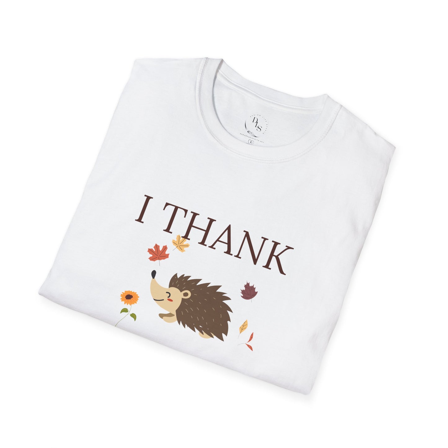 Unisex Fall Hedgehog T-Shirt | I Thank God for Fall | Autumn Apparel, Cute T-Shirt, Gift for Nature Lovers, Seasonal Fashion