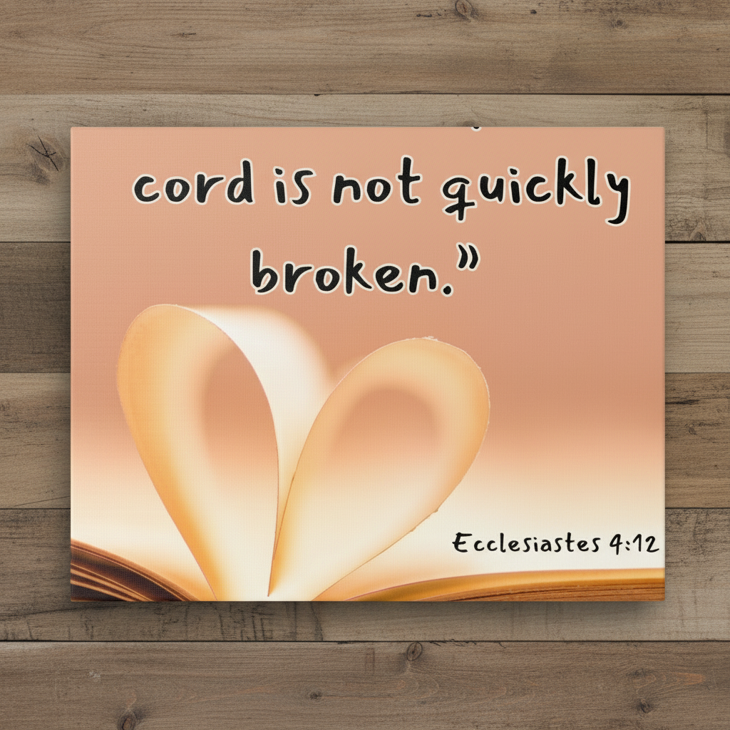Ecclesiastes 4:12 Canvas - “A Threefold Cord Is Not Quickly Broken” Inspirational Wall Art