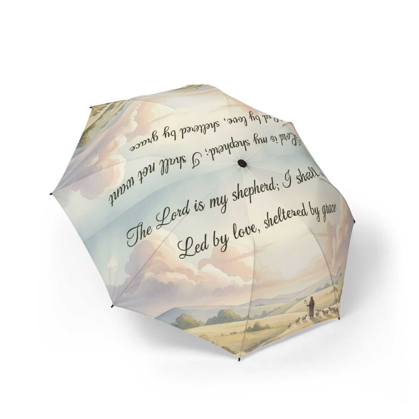 Chic Semi-Automatic Foldable Umbrella with Inspirational Quote