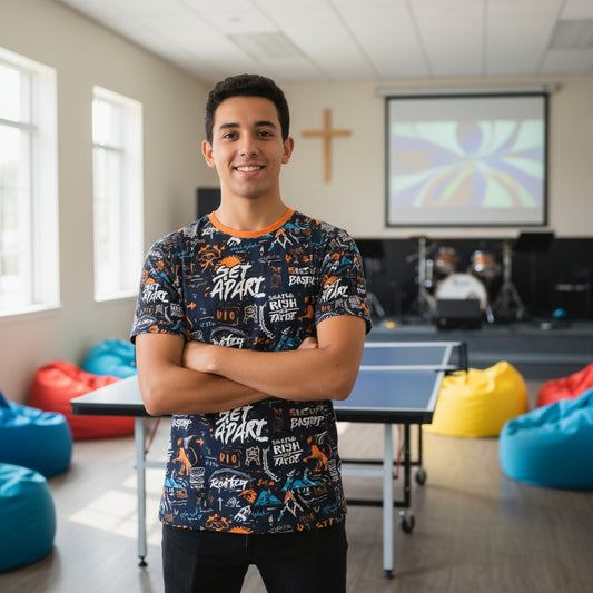 Set Apart. Rooted in Christ. Colorful Men's Sports Jersey | 'Set Apart' Design for Active Lifestyles