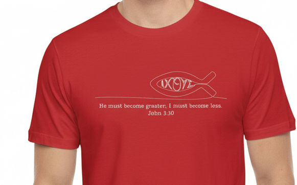John 3:30 He must become greater I must become less minimalist t shirt Jersey Short Sleeve Tee