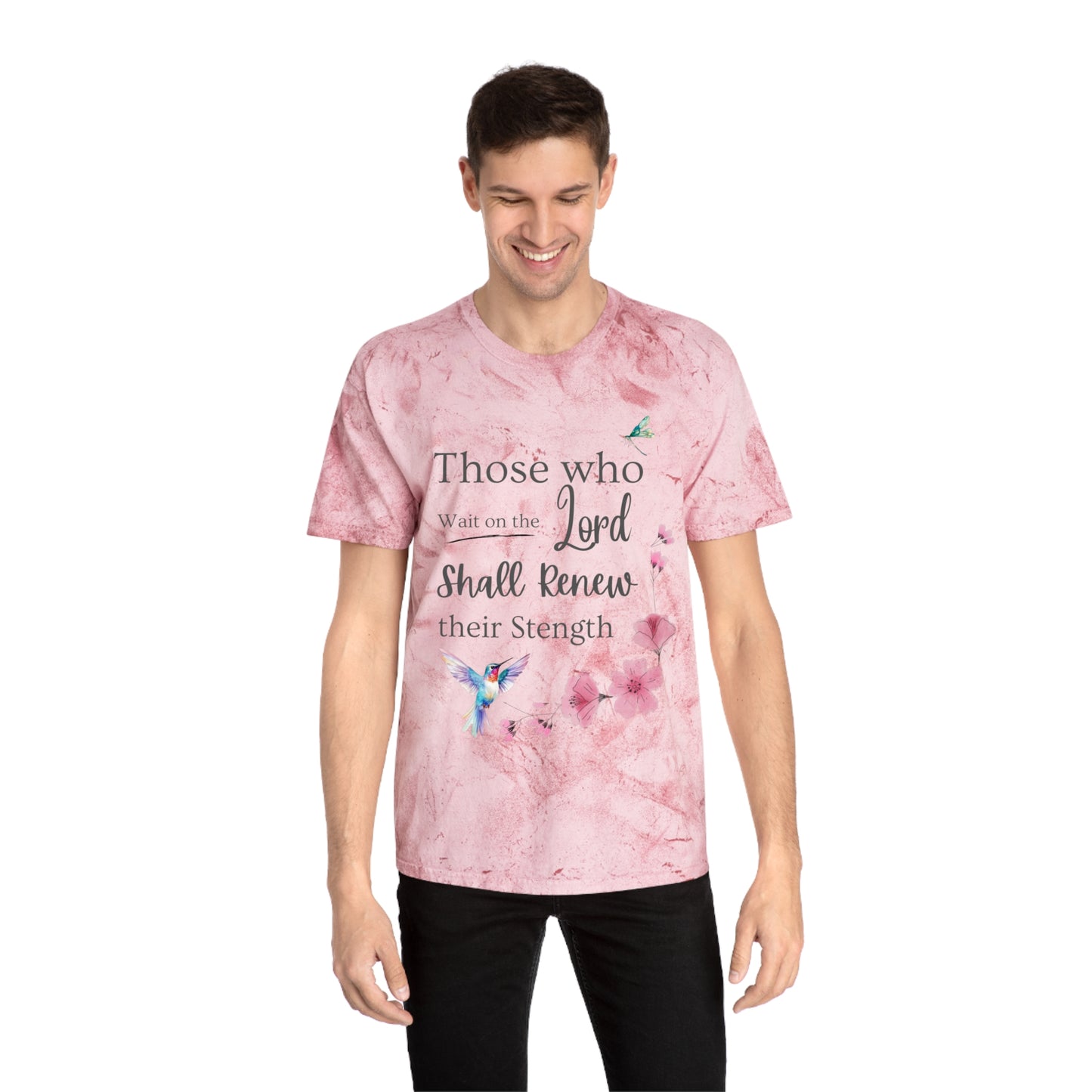Inspirational Color Blast T-Shirt - "Those Who Wait on the Lord Shall Renew Their Strength"