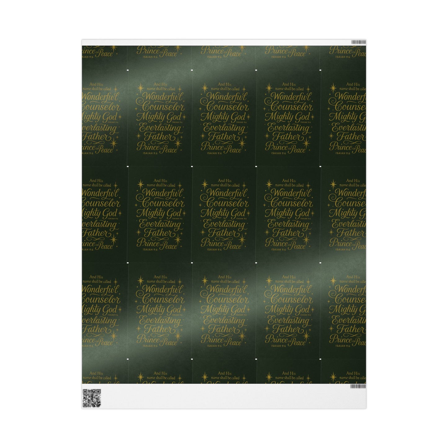 Christmas Wrapping Paper – Dark Green Gold Script "Merry & Bright" Holiday Gift Wrap