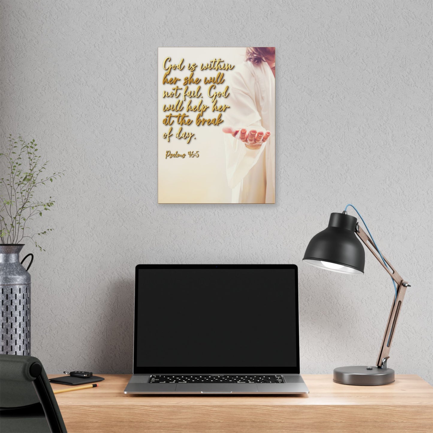 Psalm 46:5 Canvas Wall Art - Inspirational Christian Scripture Print