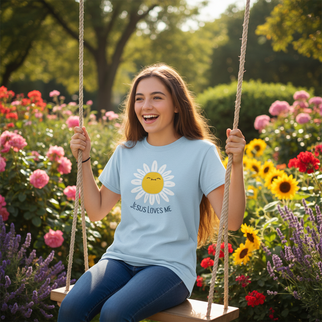 Jesus Loves Me Heavy Cotton Tee