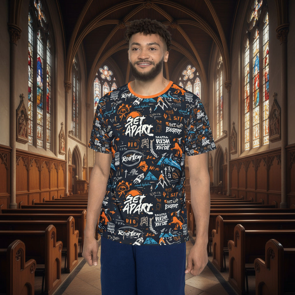 Set Apart. Rooted in Christ. Colorful Men's Sports Jersey | 'Set Apart' Design for Active Lifestyles