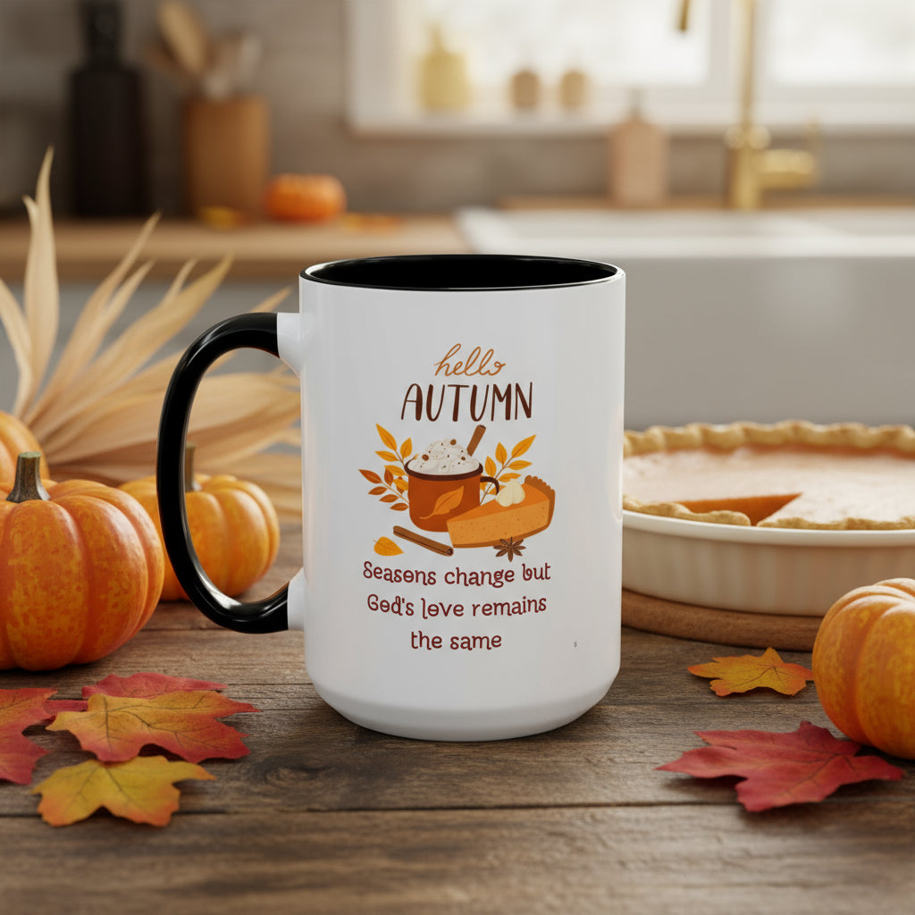 Autumn Accent Coffee Mug - Seasonal Warmth for Cozy Moments, Fall Decor, Gift for Friends, Coffee Lovers, Home and Kitchen