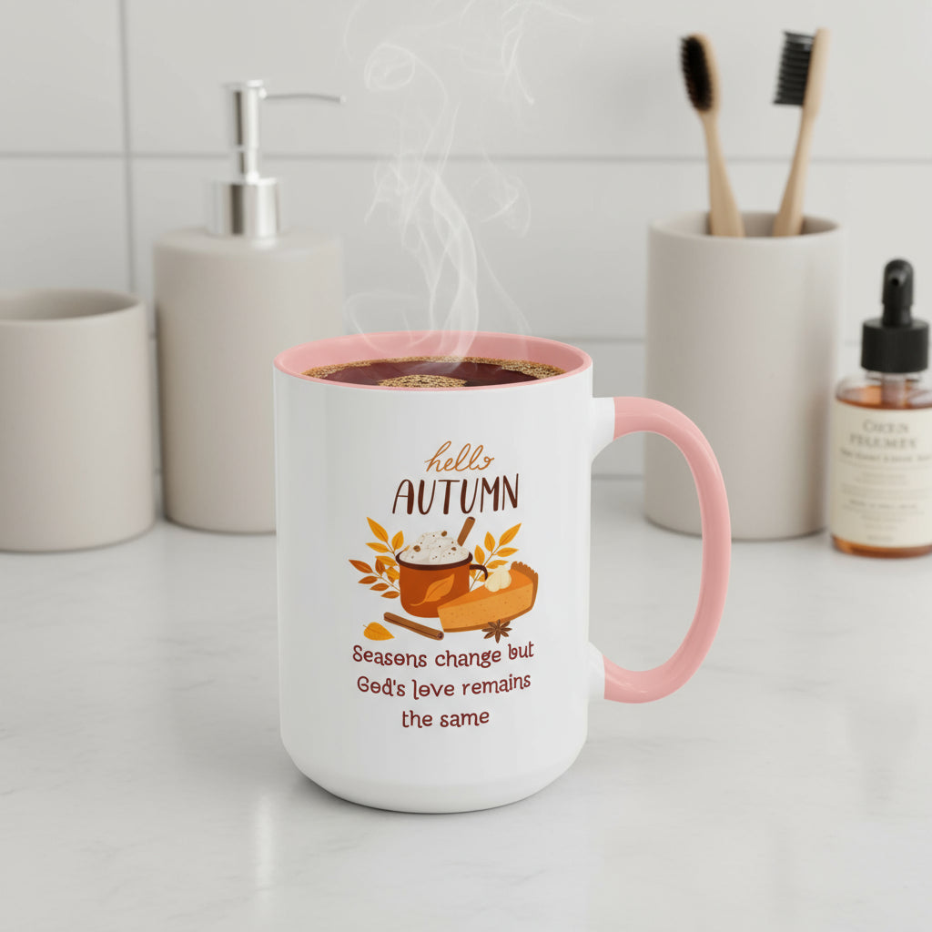 Autumn Accent Coffee Mug - Seasonal Warmth for Cozy Moments, Fall Decor, Gift for Friends, Coffee Lovers, Home and Kitchen
