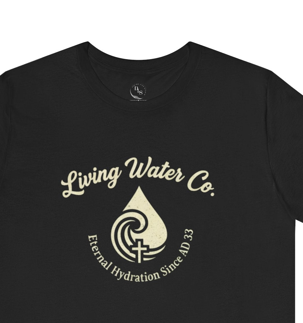 Living Waters Co. Logo Tee — Coastal Surf & Spiritual Inspired White T‑Shirt