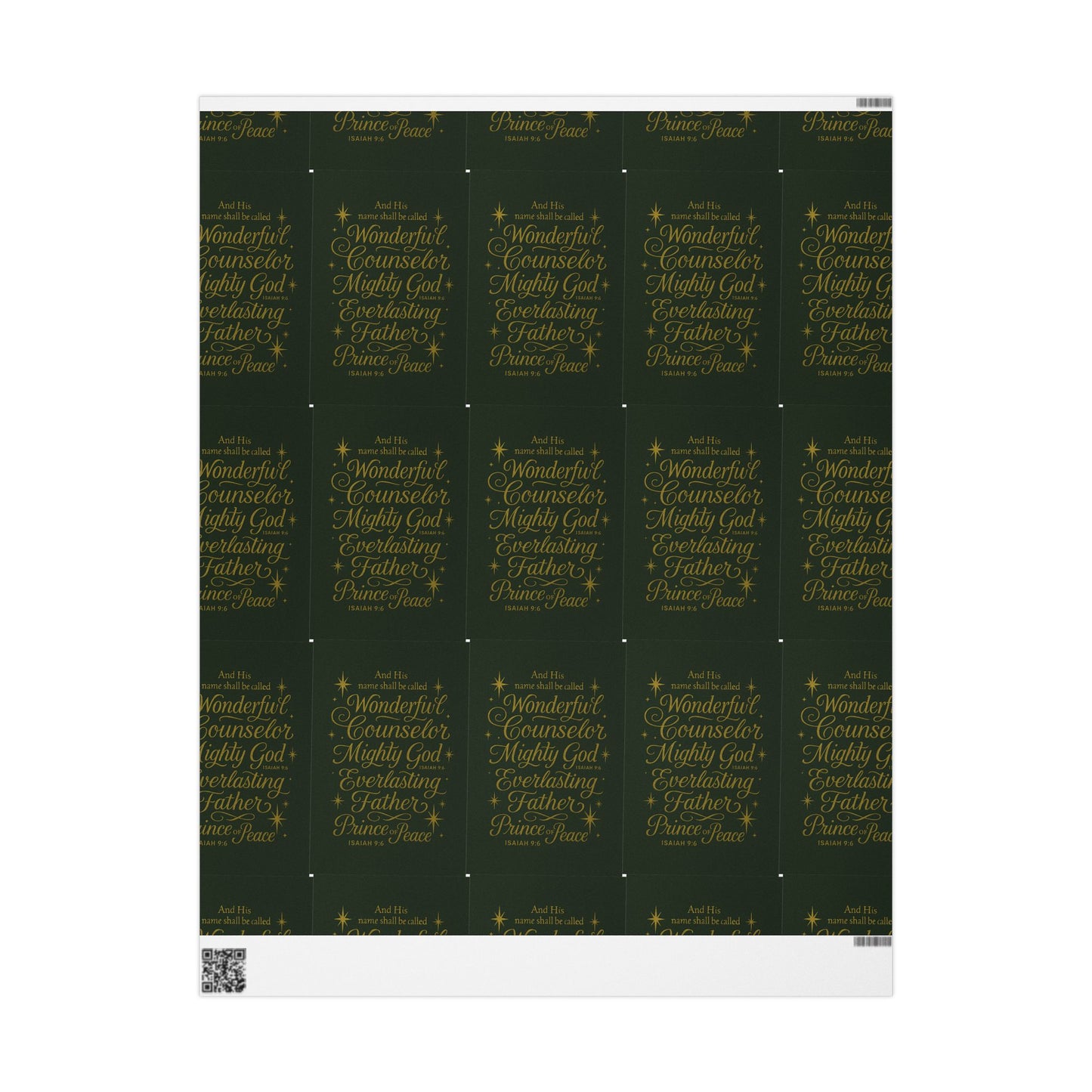 Christmas Wrapping Paper – Dark Green Gold Script "Merry & Bright" Holiday Gift Wrap