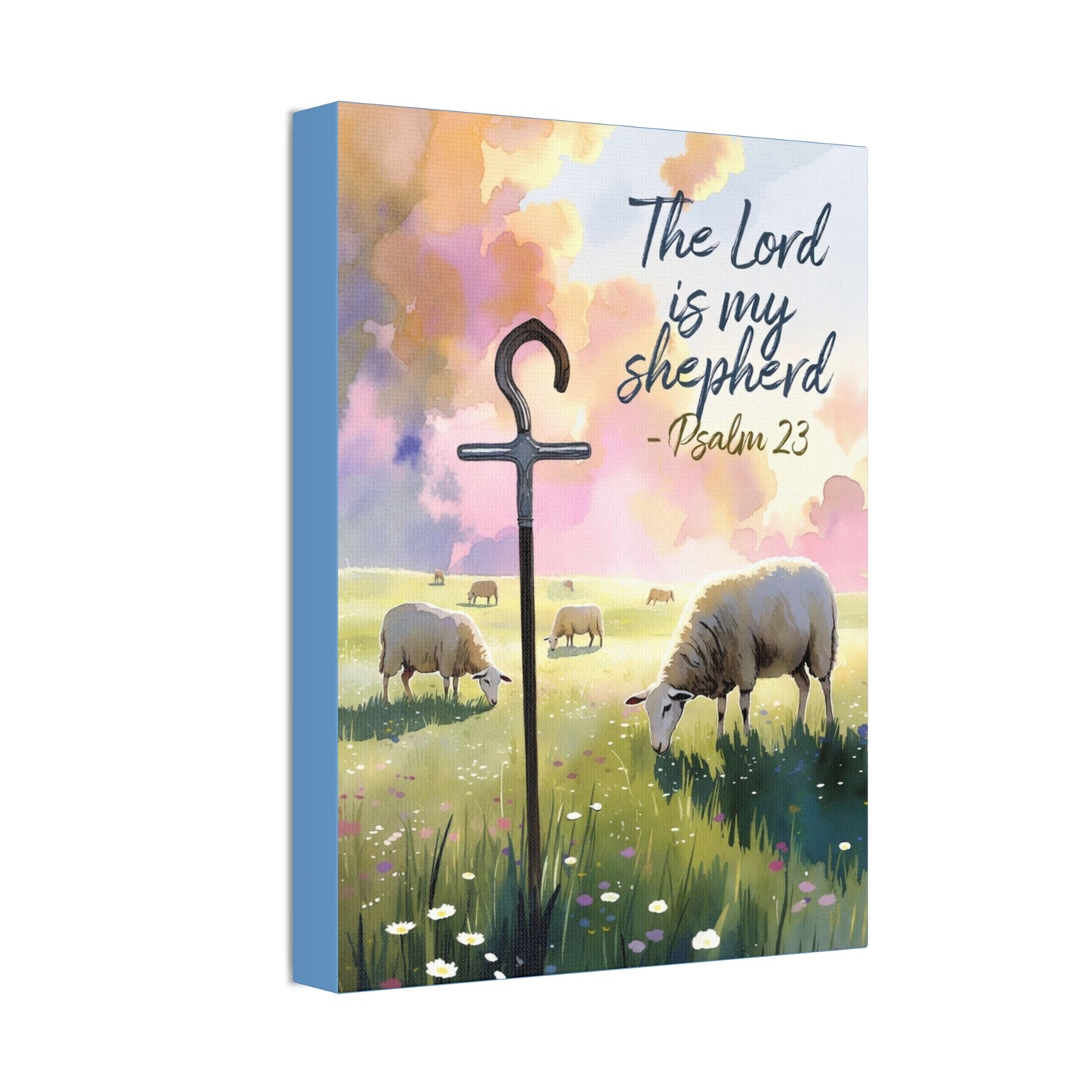 Psalm 23 Canvas Wall Art – “The Lord is My Shepherd” Stretched Canvas